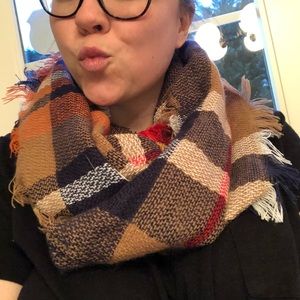 Plaid infinity scarf